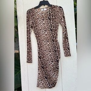Tiger mist mesh leopard print dress